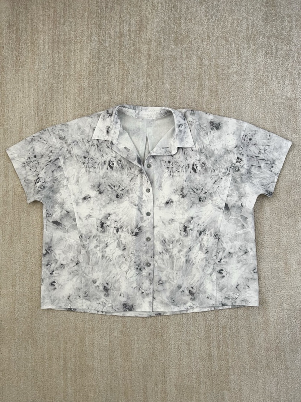 Lululemon Full Day Ahead Short Sleeve Boxy Button Up Blouse Top